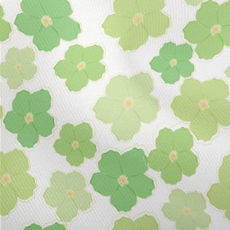 Green Beautiful Flowers Dobby