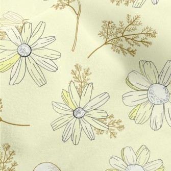Vintage Yellow Wildflowers Micro Fleece