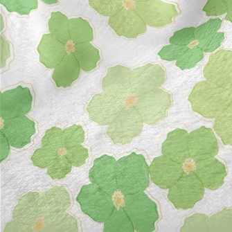 Green Beautiful Flowers Minky