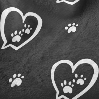 Love Bubble And Dog Paw Minky