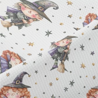 Hand Drawn Cute Witch Piqué