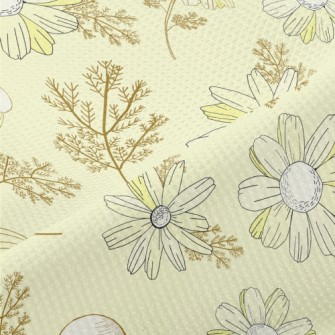 Vintage Yellow Wildflowers Piqué