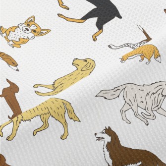 Simple Hand Drawn Pet Dog Piqué