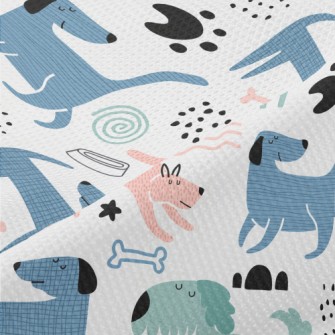 Patterned Puppy Doodle Piqué