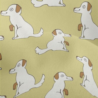 Cartoon Dog Doodle Lightweight Performance Linen