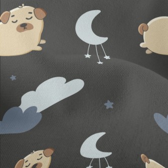 Starry Sky And Pug Lightweight Performance Linen