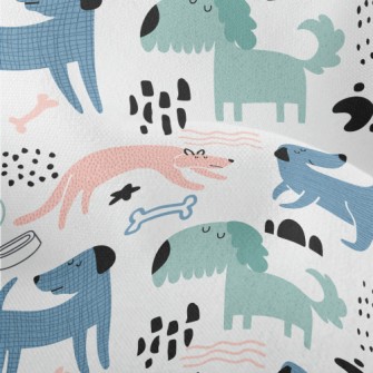 Patterned Puppy Doodle Lightweight Performance Linen