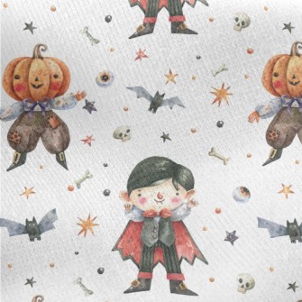 Vampire And Pumpkin Man Jersey Backed Fleece