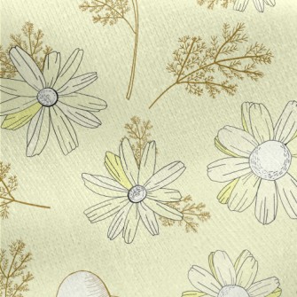 Vintage Yellow Wildflowers Jersey Backed Fleece