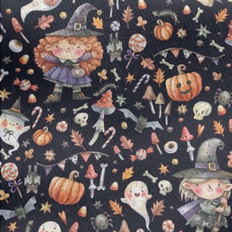 Witch And Potion Materials Jersey Backed Fleece