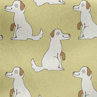 Cartoon Dog Doodle Jersey Backed Fleece