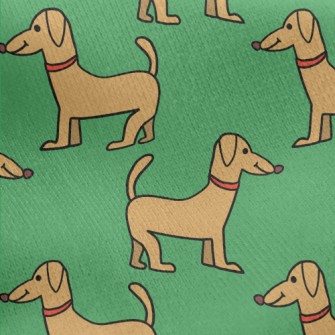 Fun Cartoon Dachshund Jersey Backed Fleece