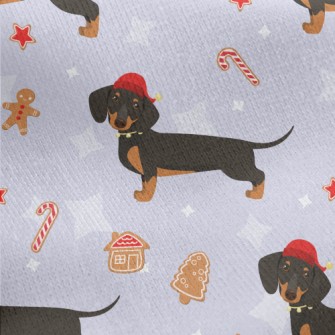 Christmas Dachshund Jersey Backed Fleece