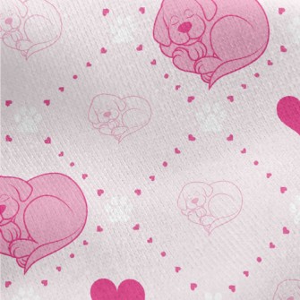 Heart-Shaped Puppy Jersey Backed Fleece
