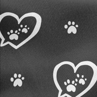 Love Bubble And Dog Paw Jersey Backed Fleece
