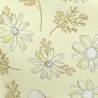 Vintage Yellow Wildflowers Pongee