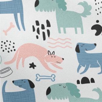 Patterned Puppy Doodle Pongee