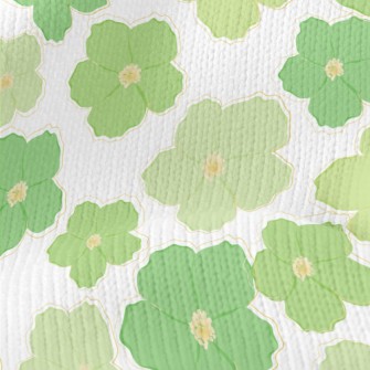 Green Beautiful Flowers Stretch Jersey