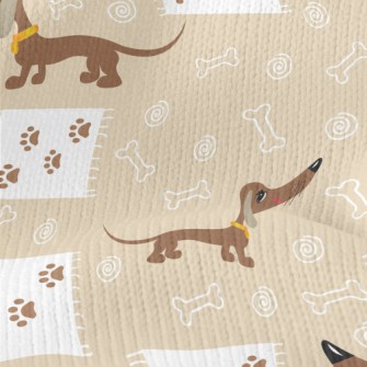Big Eyed Dachshund Stretch Jersey