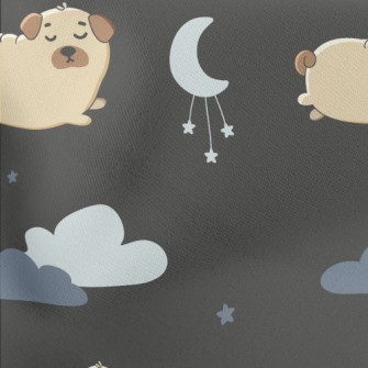 Starry Sky And Pug Lightweight Cotton Poplin