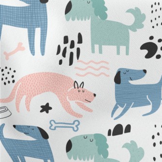 Patterned Puppy Doodle Lightweight Cotton Poplin