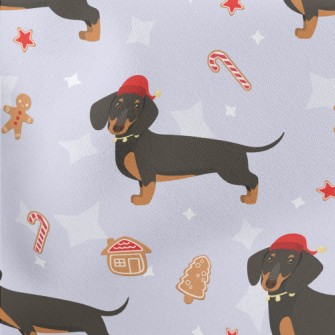 Christmas Dachshund Lightweight Cotton Poplin