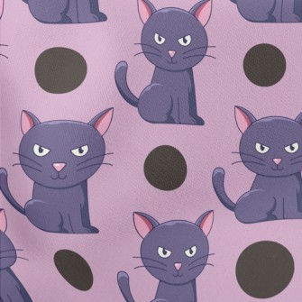 Halloween Black Cat Lightweight Cotton Poplin