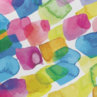 Colorful Watercolor Spots Midweight Cotton Poplin