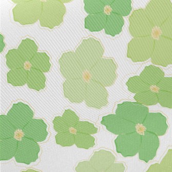 Green Beautiful Flowers Midweight Cotton Poplin