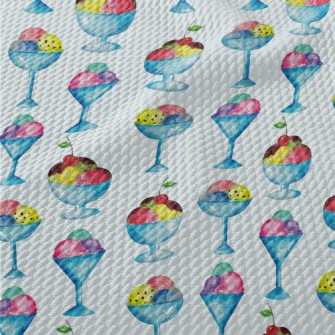 Hand Drawn Watercolor Ice Crea Birdseye Piqué