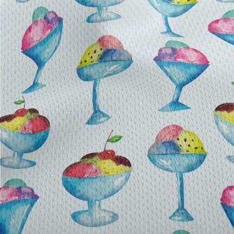 Hand Drawn Watercolor Ice Crea Athletic Mesh Flat Back