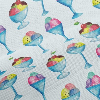 Hand Drawn Watercolor Ice Crea Performance Linen