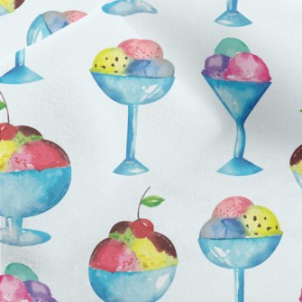 Hand Drawn Watercolor Ice Crea Micro Fleece