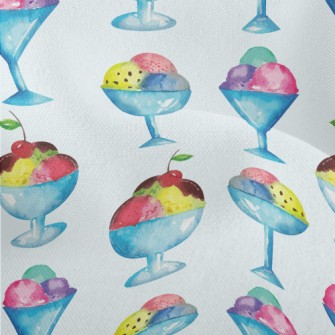 Hand Drawn Watercolor Ice Crea Lightweight Performance Linen