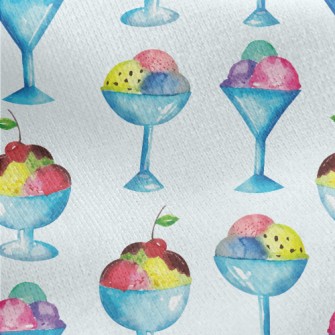 Hand Drawn Watercolor Ice Crea Jersey Backed Fleece