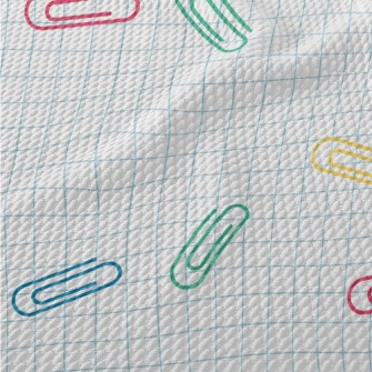 Colorful Messy Paper Clips Birdseye Piqué