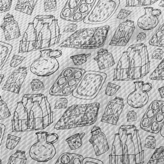 Milk Basket And Egg Packaging Birdseye Piqué
