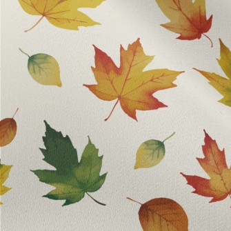 Hand Drawn Autumn Maple Leaves Chiffon