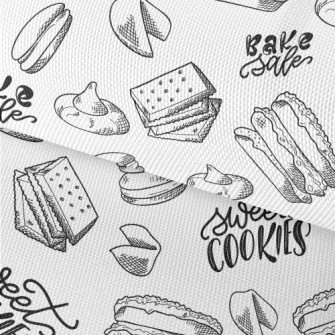 Hand Drawn Various Cookies Waterproof Oxford