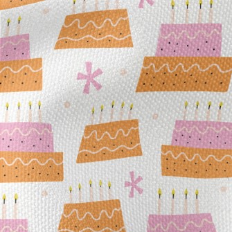 Pink And Orange Candle Cake Waterproof Canvas