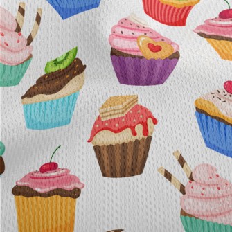 Various Flavors Of Cup Cakes Athletic Mesh Flat Back