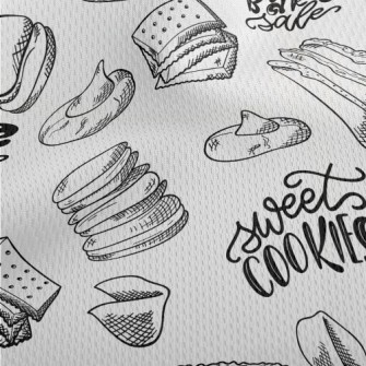 Hand Drawn Various Cookies Athletic Mesh Flat Back