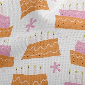 Pink And Orange Candle Cake Athletic Mesh Flat Back