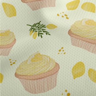 Lemon Flavored Cup Cake Athletic Mesh Flat Back