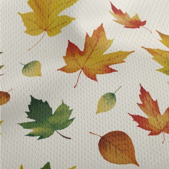 Hand Drawn Autumn Maple Leaves Athletic Mesh Flat Back