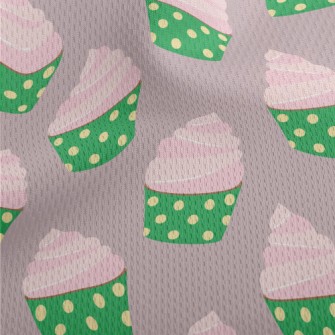 Pink Cream Cup Cake Athletic Mesh Flat Back