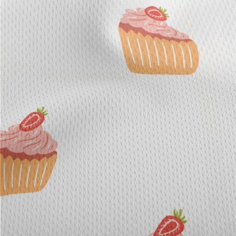 Strawberry Pink Cupcake Athletic Mesh Flat Back