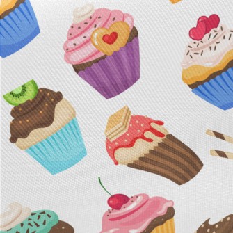 Various Flavors Of Cup Cakes Twill
