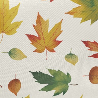 Hand Drawn Autumn Maple Leaves Twill