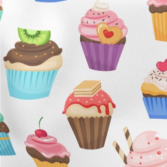 Various Flavors Of Cup Cakes Stretch Ponte